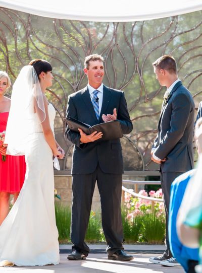 Jared Fisher performing a wedding ceremony