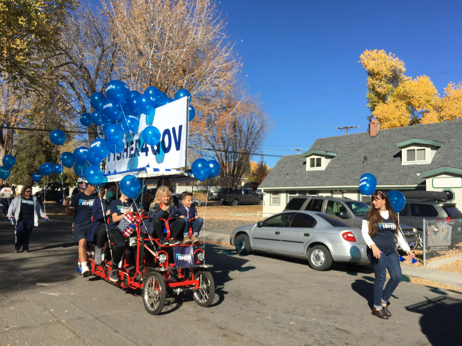 Walking and cycling in Nevada Day Parade